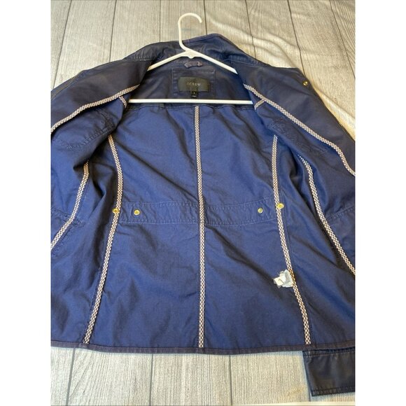 J Crew Women's The Downtown Field Jacket Size S Blue Military Utility‎ Hiking - Picture 5 of 10